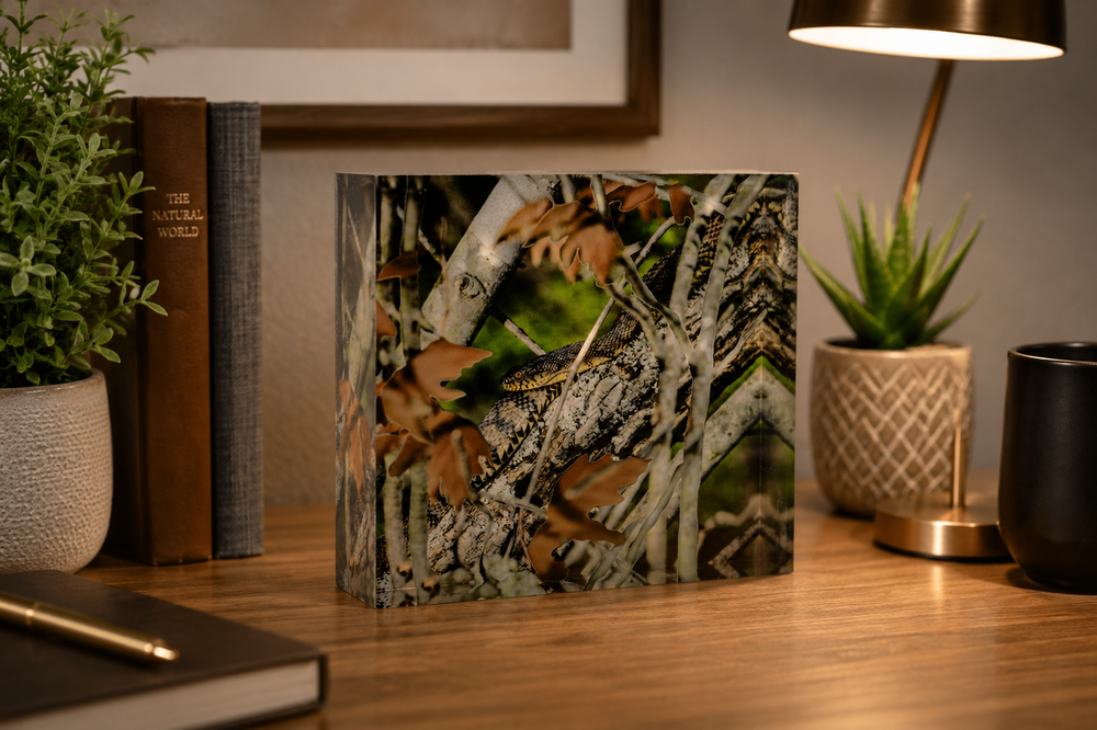 4" Acrylic Desk Art – Diamond-backed Watersnake