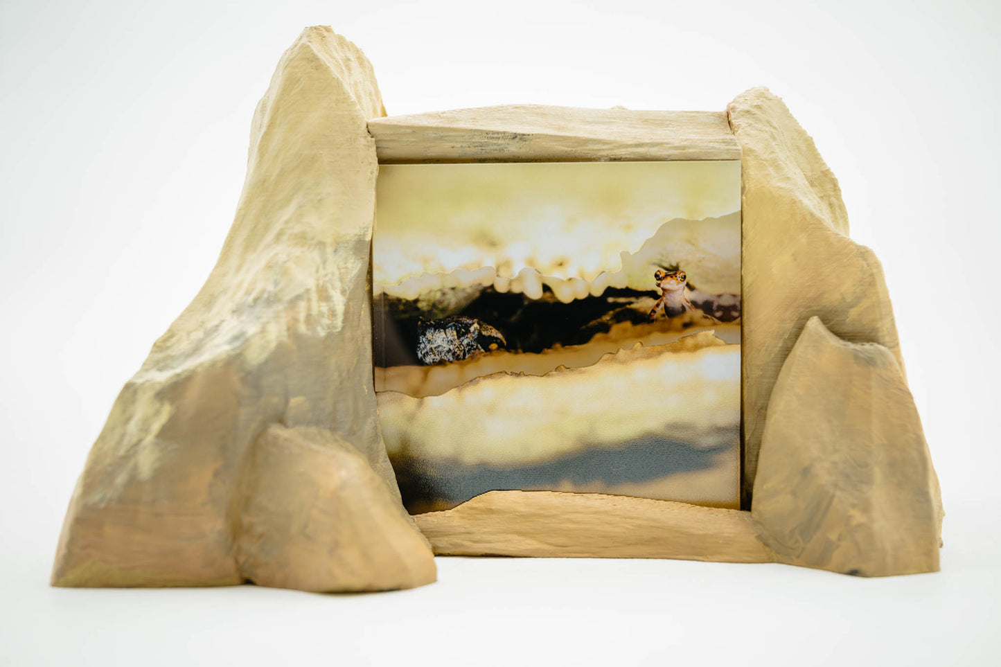 Premium Acrylic Desk Art with Hand-painted 3D Rock Display